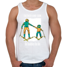 PRINTFASHION Síelős apa-fia - Férfi atléta - Fehér