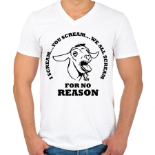 PRINTFASHION Sikító kecske - Férfi V-nyakú póló - Fehér férfi póló