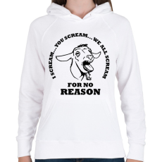 PRINTFASHION Sikító kecske - Női kapucnis pulóver - Fehér