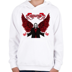 PRINTFASHION Sikoly - Gerappa - Gyerek kapucnis pulóver - Fehér