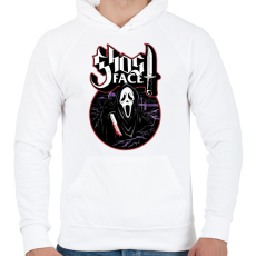 PRINTFASHION Sikoly - ghost face - Férfi kapucnis pulóver - Fehér