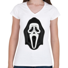 PRINTFASHION sikoly - Női V-nyakú póló - Fehér női póló