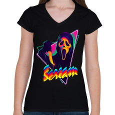 PRINTFASHION Sikoly - Női V-nyakú póló - Fekete