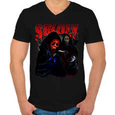 PRINTFASHION Sikoly - Scream - Férfi V-nyakú póló - Fekete