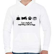 PRINTFASHION simlpe things - Férfi kapucnis pulóver - Fehér férfi pulóver, kardigán