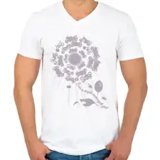 PRINTFASHION SIMPLE2 - Férfi V-nyakú póló - Fehér férfi póló