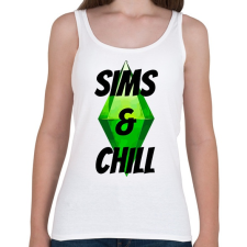 PRINTFASHION Sims&chill - Női atléta - Fehér női trikó