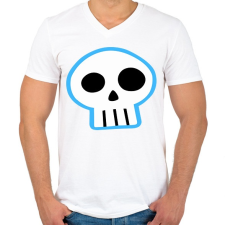 PRINTFASHION Sims skull - Férfi V-nyakú póló - Fehér férfi póló