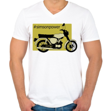 PRINTFASHION simson - Férfi V-nyakú póló - Fehér