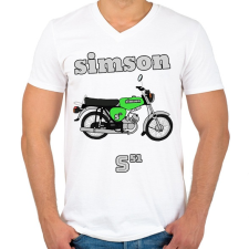 PRINTFASHION Simson  - Férfi V-nyakú póló - Fehér férfi póló