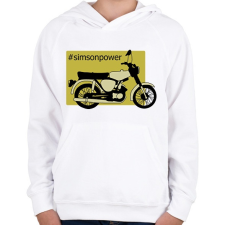 PRINTFASHION simson - Gyerek kapucnis pulóver - Fehér gyerek pulóver, kardigán