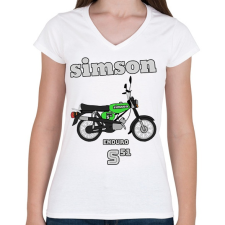 PRINTFASHION Simson - Női V-nyakú póló - Fehér női póló