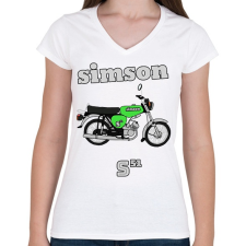 PRINTFASHION Simson  - Női V-nyakú póló - Fehér női póló