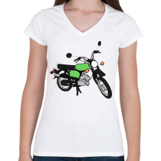 PRINTFASHION simson - Női V-nyakú póló - Fehér