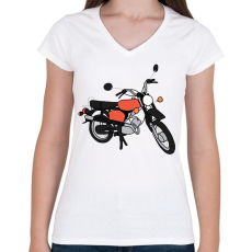 PRINTFASHION simson - Női V-nyakú póló - Fehér