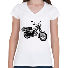 PRINTFASHION simson - Női V-nyakú póló - Fehér