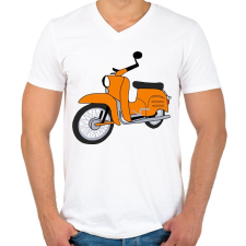 PRINTFASHION Simson schwalbe  - Férfi V-nyakú póló - Fehér férfi póló