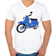 PRINTFASHION Simson schwalbe  - Férfi V-nyakú póló - Fehér férfi póló