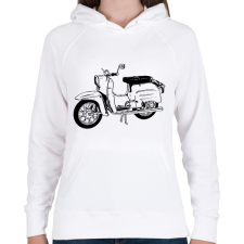 PRINTFASHION simson schwalbe - Női kapucnis pulóver - Fehér női pulóver, kardigán