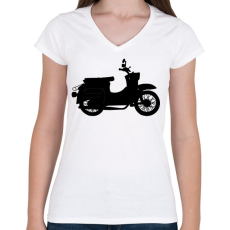 PRINTFASHION simson schwalbe - Női V-nyakú póló - Fehér