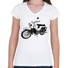 PRINTFASHION simson schwalbe - Női V-nyakú póló - Fehér női póló