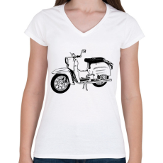 PRINTFASHION simson schwalbe - Női V-nyakú póló - Fehér