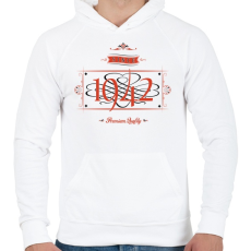 PRINTFASHION since-1942-red-black - Férfi kapucnis pulóver - Fehér