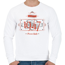 PRINTFASHION since-1947-red-black - Férfi pulóver - Fehér férfi pulóver, kardigán