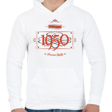 PRINTFASHION since-1950-red-black - Férfi kapucnis pulóver - Fehér