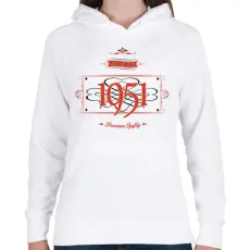 PRINTFASHION since-1951-red-black - Női kapucnis pulóver - Fehér