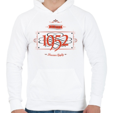 PRINTFASHION since-1952-red-black - Férfi kapucnis pulóver - Fehér férfi pulóver, kardigán