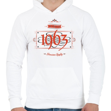 PRINTFASHION since-1963-red-black - Férfi kapucnis pulóver - Fehér férfi pulóver, kardigán