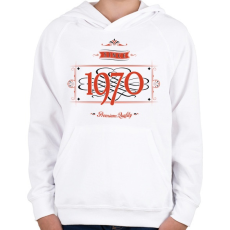 PRINTFASHION since-1970-red-black - Gyerek kapucnis pulóver - Fehér