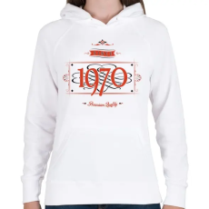 PRINTFASHION since-1970-red-black - Női kapucnis pulóver - Fehér