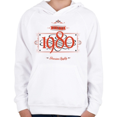 PRINTFASHION since-1980-red-black - Gyerek kapucnis pulóver - Fehér