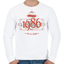 PRINTFASHION since-1986-red-black - Férfi pulóver - Fehér férfi pulóver, kardigán