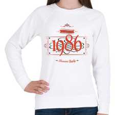 PRINTFASHION since-1986-red-black - Női pulóver - Fehér női pulóver, kardigán