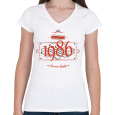 PRINTFASHION since-1986-red-black - Női V-nyakú póló - Fehér