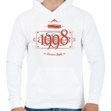 PRINTFASHION since-1998-red-black - Férfi kapucnis pulóver - Fehér férfi pulóver, kardigán