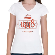 PRINTFASHION since-1998-red-black - Női V-nyakú póló - Fehér