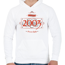 PRINTFASHION since-2003-red-black - Férfi kapucnis pulóver - Fehér férfi pulóver, kardigán