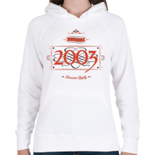 PRINTFASHION since-2003-red-black - Női kapucnis pulóver - Fehér női pulóver, kardigán