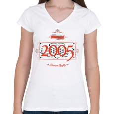 PRINTFASHION since-2005-red-black - Női V-nyakú póló - Fehér