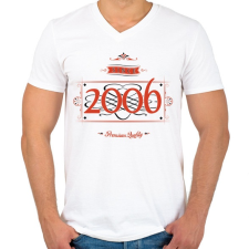 PRINTFASHION since-2006-red-black - Férfi V-nyakú póló - Fehér férfi póló