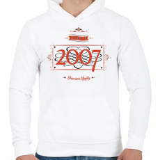 PRINTFASHION since-2007-red-black - Férfi kapucnis pulóver - Fehér