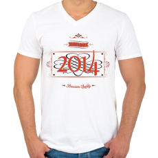 PRINTFASHION since-2014-red-black - Férfi V-nyakú póló - Fehér