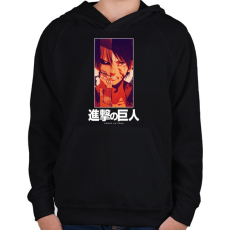 PRINTFASHION Singeki no kjodzsin character - Gyerek kapucnis pulóver - Fekete