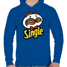 PRINTFASHION Single - Férfi kapucnis pulóver - Királykék