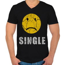 PRINTFASHION SINGLE - Férfi V-nyakú póló - Fekete férfi póló