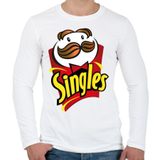 PRINTFASHION Singles - szinglik - Pringles paródia - Férfi hosszú ujjú póló - Fehér férfi póló